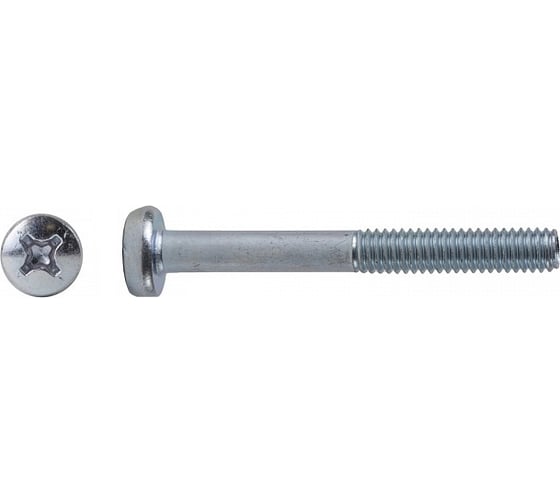 Изображение товара Винт КРЕП-КОМП DIN 7985, полуцилиндрическая головка, цинк, 4x50, неполная резьба, 30 шт. вц450нмф