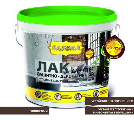 Изображение товара Лак для стен глянцевый акриловый SAFORA 2.5 л L3