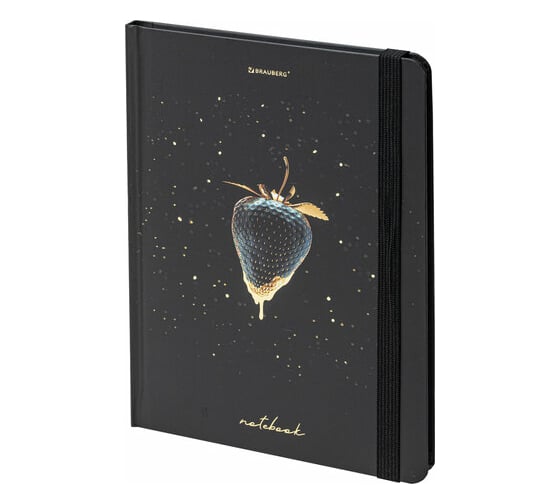 Изображение товара Блокнот BRAUBERG с резинкой без линовки 96 листов, А5 145x203 мм, твердая обложка с фольгой 113735