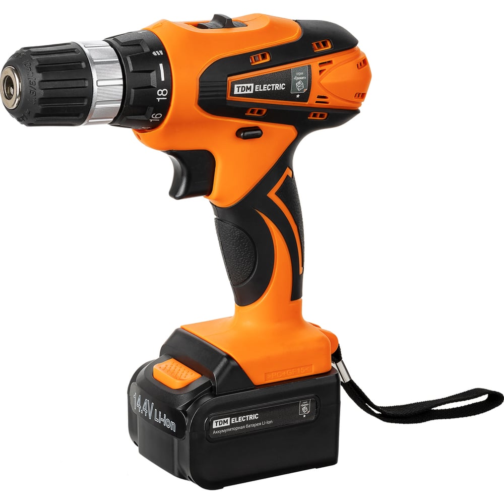 Изображение товара Аккумуляторная дрель-шуруповерт TDM ELECTRIC ДША-14-ЛК1 14 В