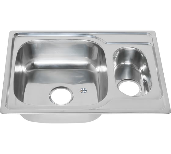 Изображение товара Мойка MELANA 6950S U 0,8/180 1,5-я чаша, врезная, прямоугольная с сифоном 228 t 10
