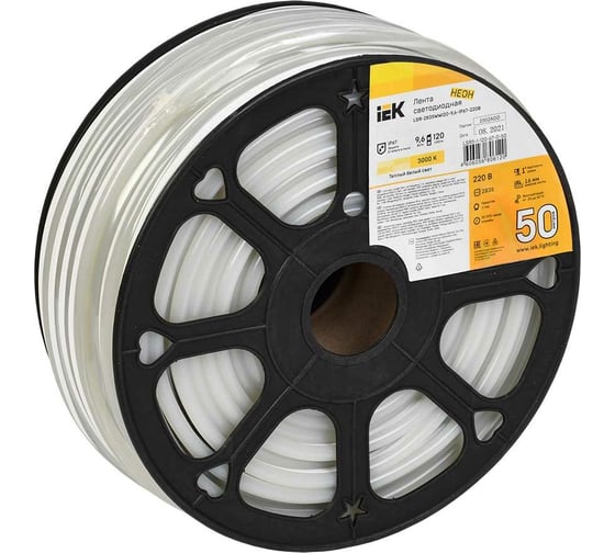 Изображение товара Лента IEK LED "неон" 50м LSR-2835WW120-9,6-IP67-220В LSR5-1-120-67-0-50