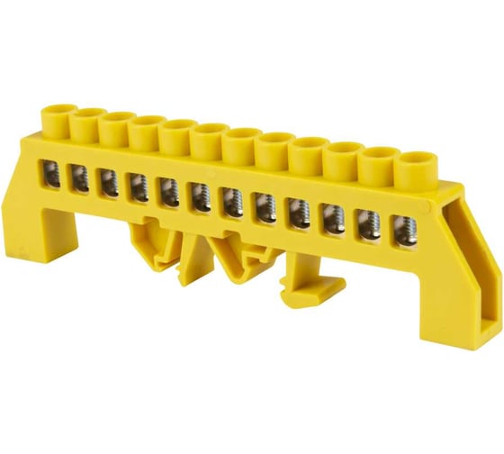 Изображение товара Шина PE земля TDM ELECTRIC в желтом изоляторе на DIN-рейку 8x12мм 12 групп SQ0801-0217