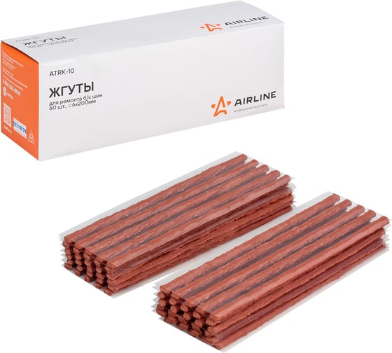Изображение товара Жгуты для ремонта бескамерных шин Airline 60 шт., армированные, в коробке, 6x200 мм ATRK-10