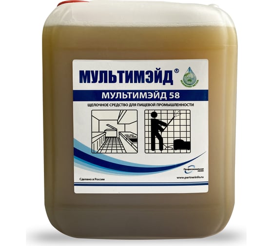 Изображение товара Концентрированное, высоко щелочное пенно-моющее средство Мультимэйд 58 5 л 4607002304400