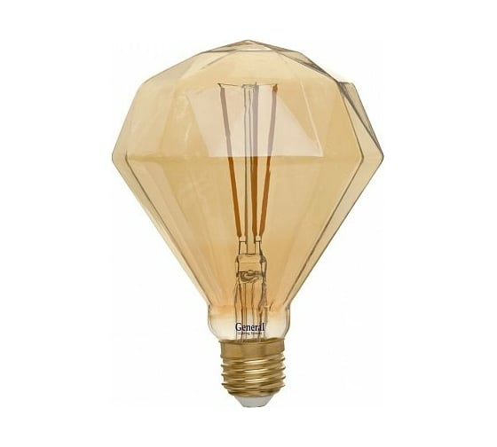 Изображение товара Светодиодная лампа General Lighting Systems Филамент прозрачный золотой E27 10Вт 810Лм 2700К Теплый белый свет Шар GLDEN-BS-10-230-E27-2700 655319