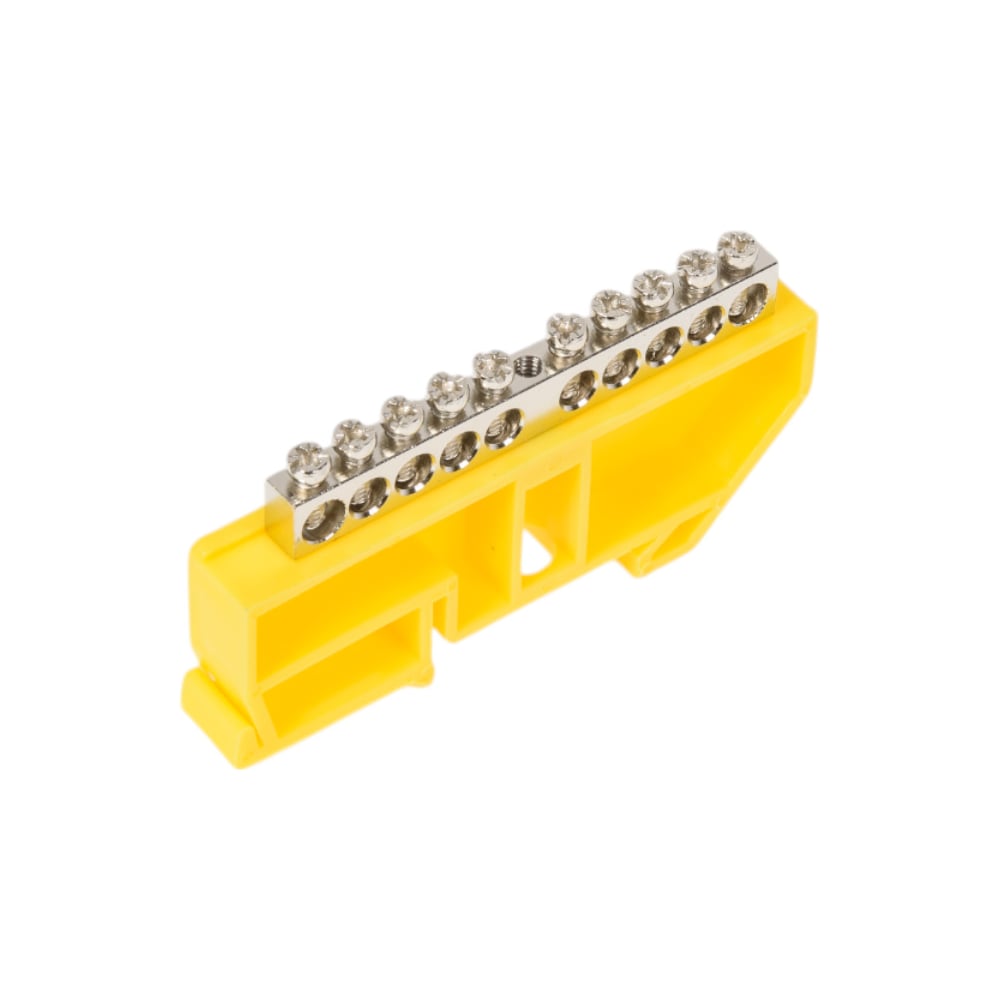 Изображение товара Шина заземления ЭРА PE NO-222-92-1, никелированная, для DIN-рейки, 10 шт