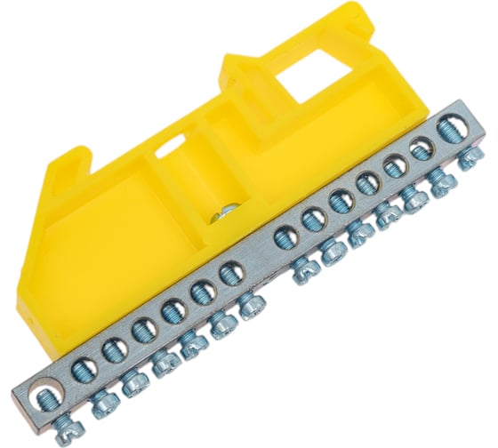 Изображение товара Шина ЭРА PE NO-222-94-1 Земля на на DIN-изол ШНИ-6x9-14 никелированная Д-Желтый, Б0044143