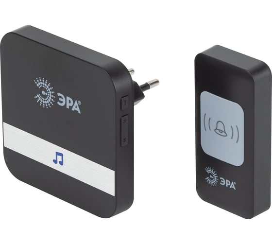 Изображение товара Дверной звонок ЭРА C94 беспроводной, от сети, черный, 52 мелодии Б0054085