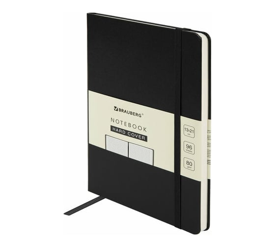 Изображение товара Блокнот BRAUBERG ULTRA А5 130x210 мм, балакрон, 80 г/м2, 96 листов, в точку, черный 113040