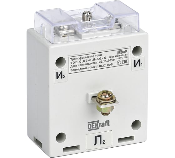 Изображение товара Трансформатор тока DEKraft ТШП-0.66 0.5S 400/5 5 ВА D 40 мм 50140DEK