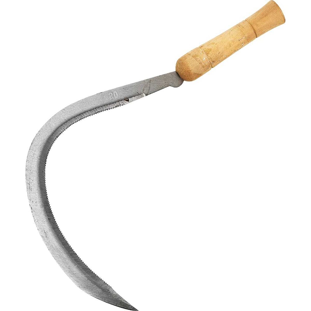 Усиленный серп Садовита нож для бисквита длина лезвия 35 см крупные зубцы ручка дерево