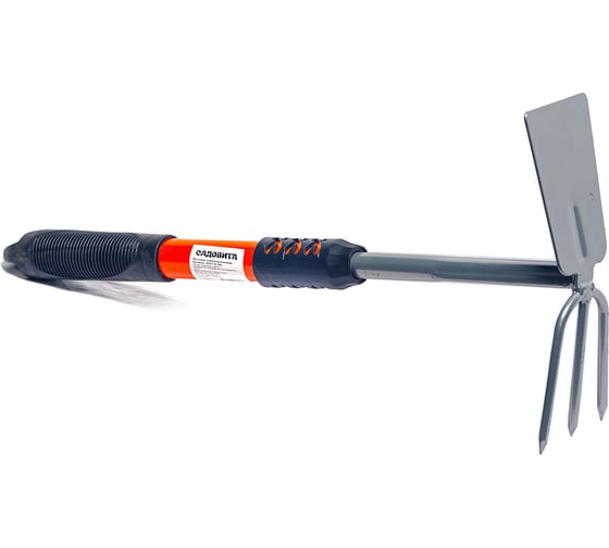 Изображение товара Комбинированная мотыжка-рыхлитель с длинной металлопластиковой ручкой САДОВИТА лопатка 45 см 00076536