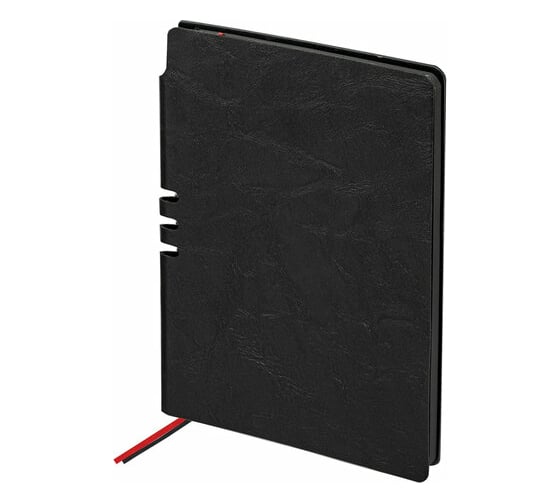 Изображение товара Блокнот BRAUBERG NEBRASKA А5 140x200 мм, под кожу, 80 листов, линия, черный 113411