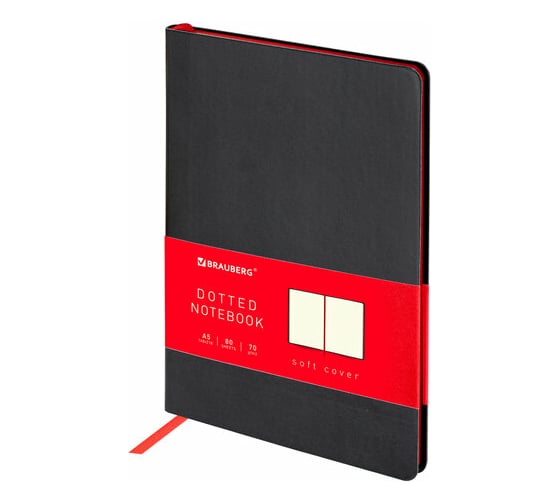 Изображение товара Блокнот BRAUBERG Metropolis Mix А5 148x218 мм, под кожу, 80 листов, в точку, черный 113314