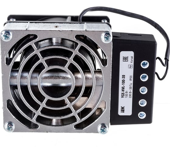 Изображение товара Обогреватель IEK на DIN-рейку, встроенный вентилятор, 100 Вт, IP20 YCE-HVL-100-20