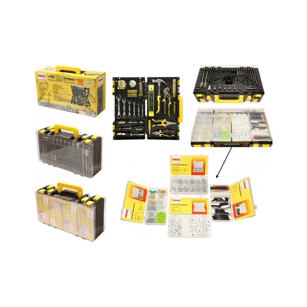 Изображение товара Набор инструментов WMC TOOLS 1350 пр 1 4" профессиональный кейс