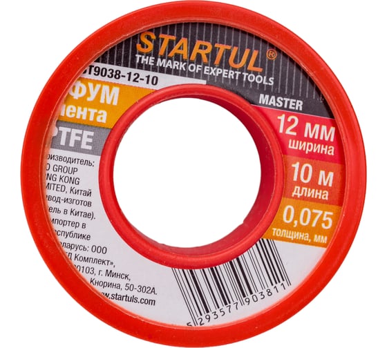 Изображение товара Фум-лента STARTUL PTFE Master 12 мм х 10 м ST9038-12-10
