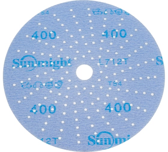 Изображение товара Шлифовальный круг CERAMIC L712T 150 мм на липучке с мультипылеотводом, P400, 5 шт Sunmight 76516R