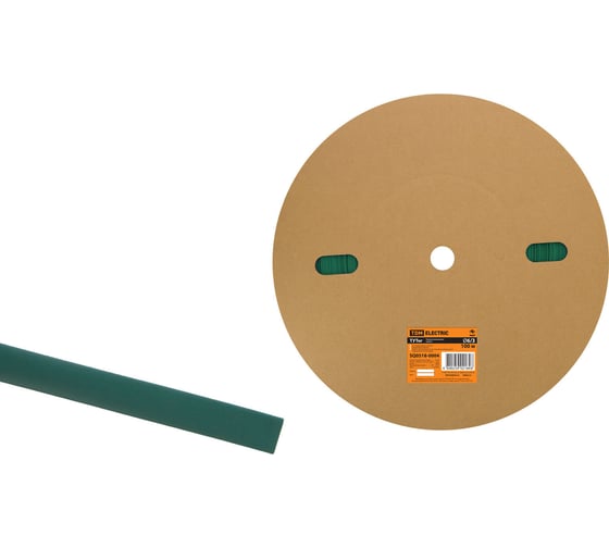 Изображение товара Термоусаживаемая трубка TDM ELECTRIC ТУТнг 6/3 зеленая (100 м/ролл) SQ0518-0004