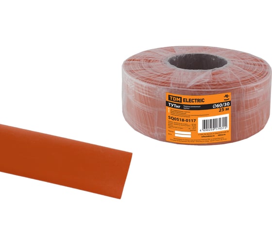 Изображение товара Термоусаживаемая трубка TDM ELECTRIC ТУТнг 60/30 красная (25 м/ролл) SQ0518-0117