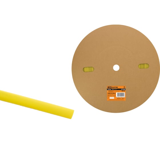 Изображение товара Термоусаживаемая трубка TDM ELECTRIC ТУТнг 12/6 желтая (100 м/ролл) SQ0518-0023