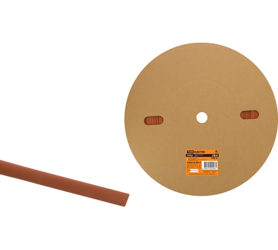 Изображение товара Термоусаживаемая трубка TDM ELECTRIC ТУТнг 8/4 красная (100 м/ролл) SQ0518-0012