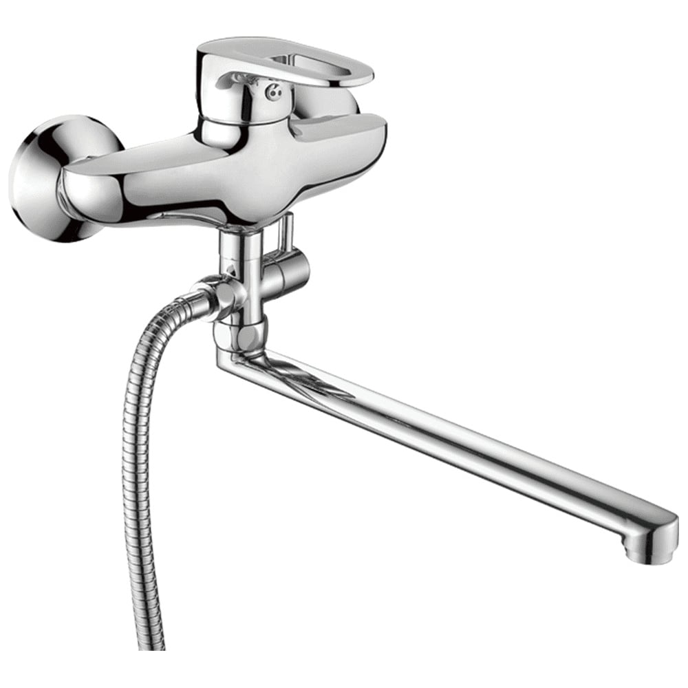 Изображение товара Смеситель для ванны FASHUN хром однорычажный с изливом 40 мм и лейкой