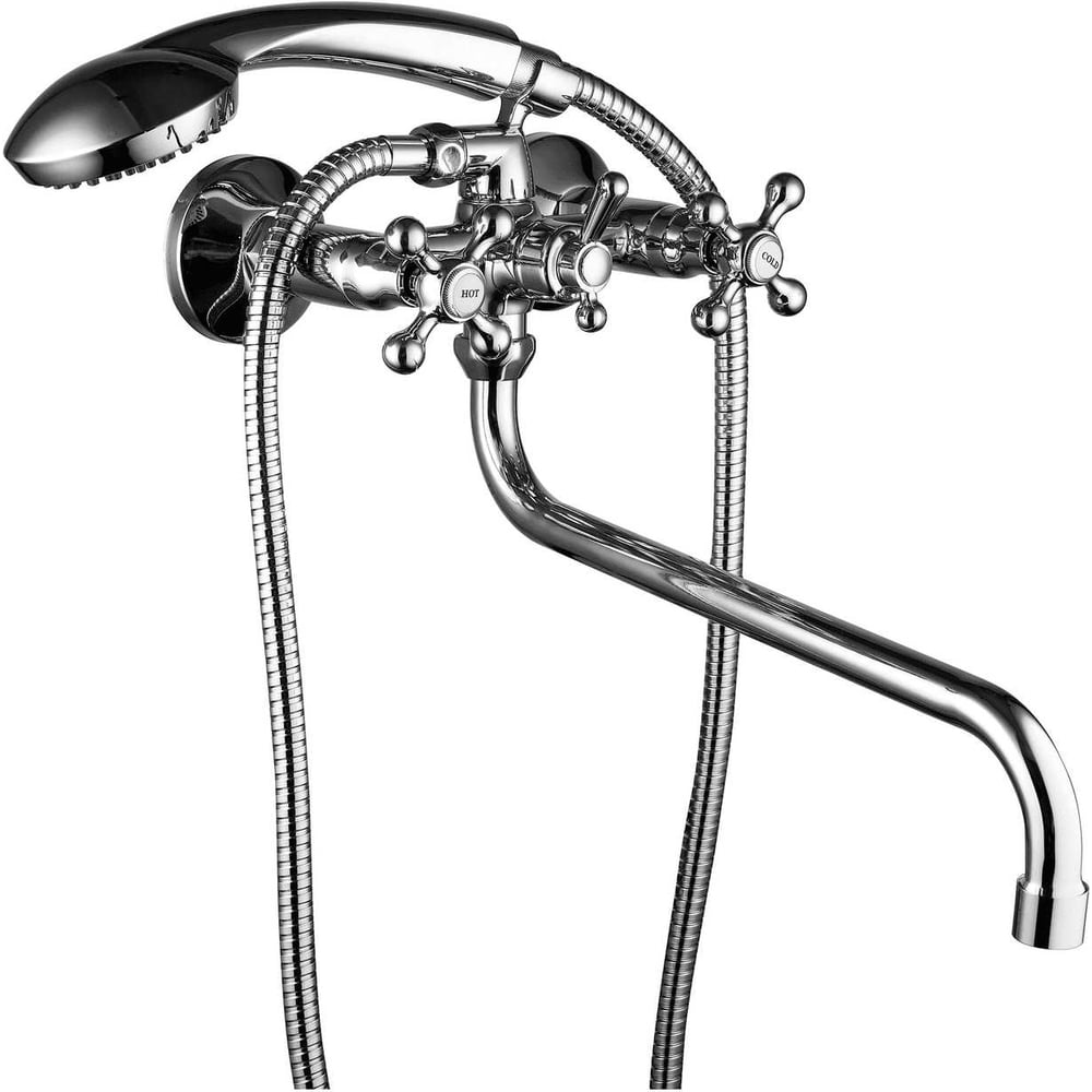 Изображение товара Смеситель для ванны FASHUN 7130S хром двухрычажный настенный