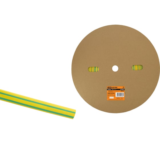 Изображение товара Термоусаживаемая трубка TDM ELECTRIC ТУТнг 14/7 желто-зеленая (100 м/ролл) SQ0518-0031