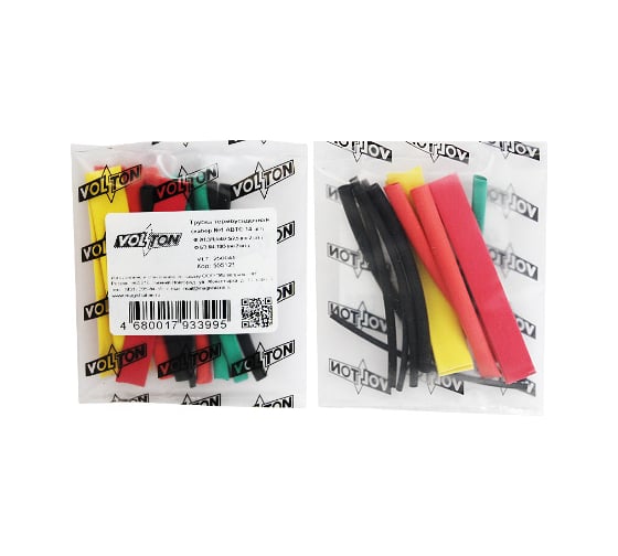 Изображение товара Термоусадочная трубка VOLTON набор №1 14шт.Ф 2/1, 3/1,5, 4/2, 5/2.5, 6/3, 8/4, 10/5 по 2 шт. VLT250041