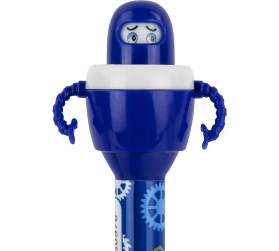 Изображение товара Фигурная шариковая ручка ЮНЛАНДИЯ Робот корпус ассорти, синяя, узел 0.7 мм 143790