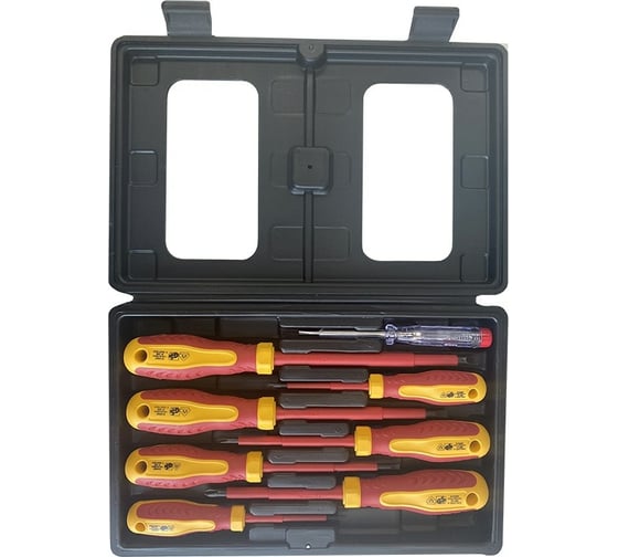 Изображение товара Набор изолированных отверток BIST в пластиковом футляре 8 шт, Cr-V, VDE, SL 0.5x3.0x75 BWD541B