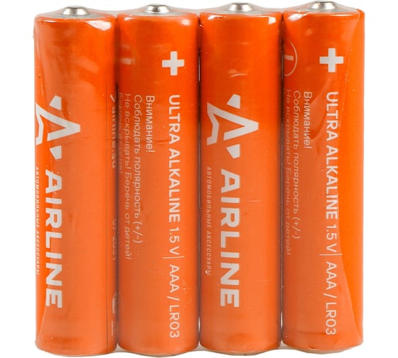 Изображение товара Батарейки AIRLINE LR03/AAA щелочные 4 шт. AAA-040