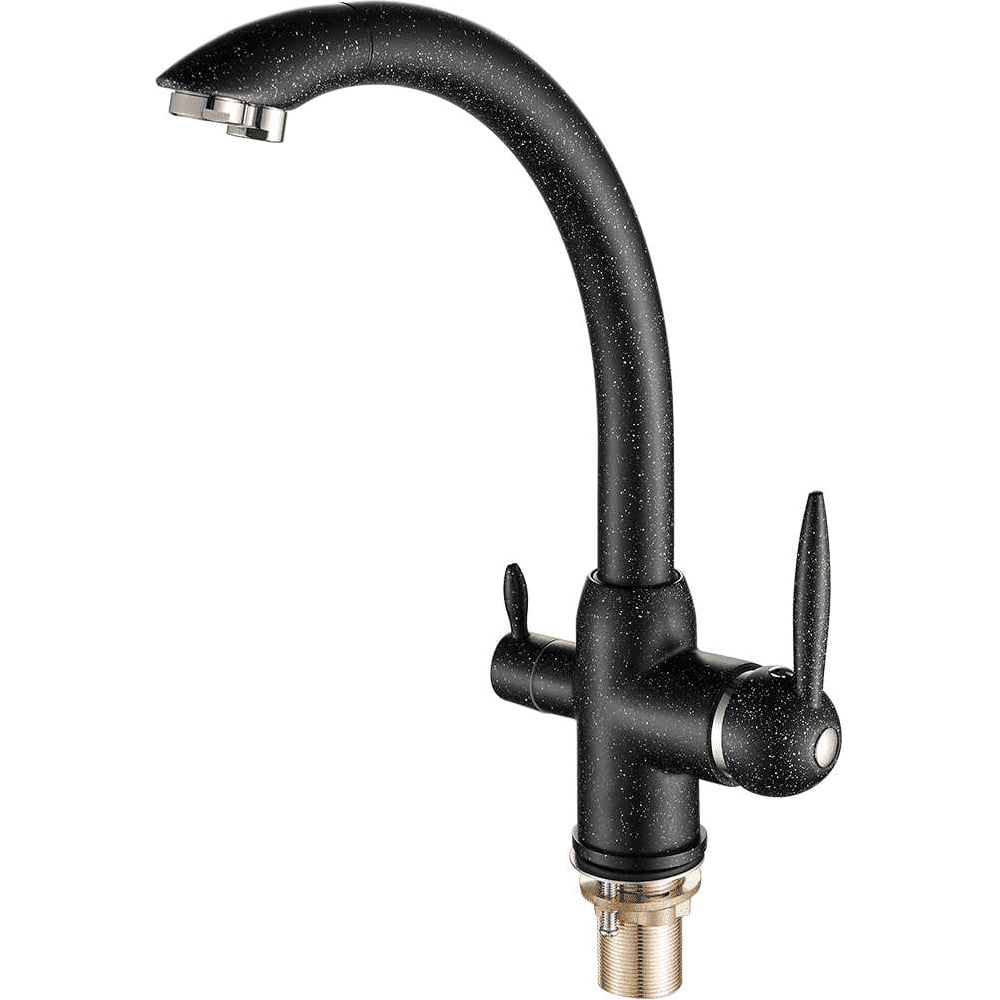 Изображение товара Смеситель для кухни FASHUN черный однорычажный с двойным изливом