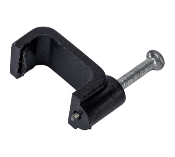 Изображение товара Плоская пластиковая скоба TDM ELECTRIC 12 мм, черная, 50 шт. SQ0513-0036