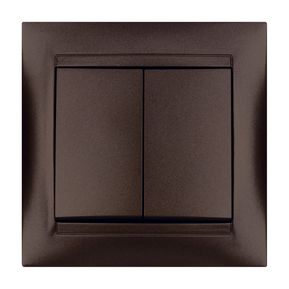 Изображение товара Выключатель 2-х клавишный TDM ELECTRIC 10А, шоколад, серия "Лама" SQ1815-0502