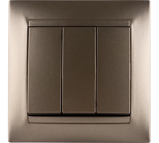 Изображение товара Выключатель 3-х клавишный TDM ELECTRIC 10А бронза серия "Лама" SQ1815-0703