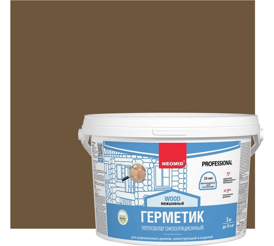 Изображение товара Строительный герметик NEOMID Professional (3 кг; ведро) Н -ГермPROFF-3/дуб