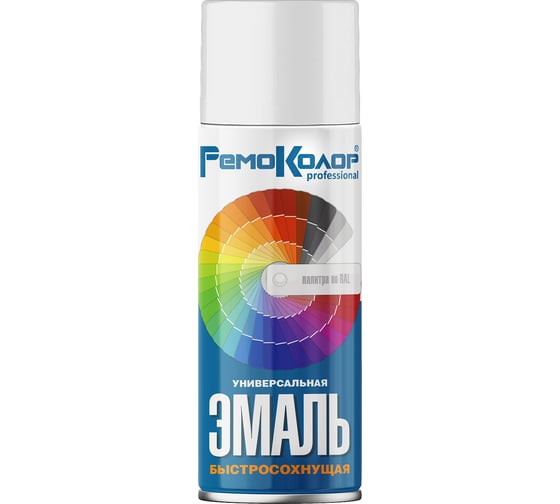 Изображение товара Универсальная акриловая эмаль РемоКолор (белая; глянцевая; 520 мл) 69-9-102