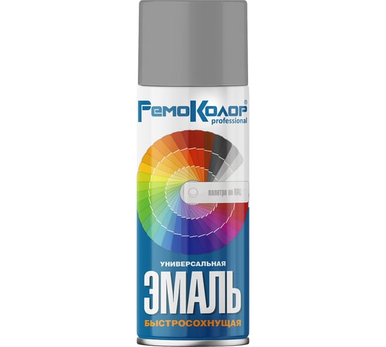 Изображение товара Универсальная акриловая эмаль РемоКолор (серая; 520 мл) 69-9-107