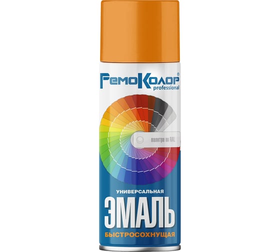 Изображение товара Универсальная акриловая эмаль РемоКолор (оранжевая; 520 мл) 69-9-108