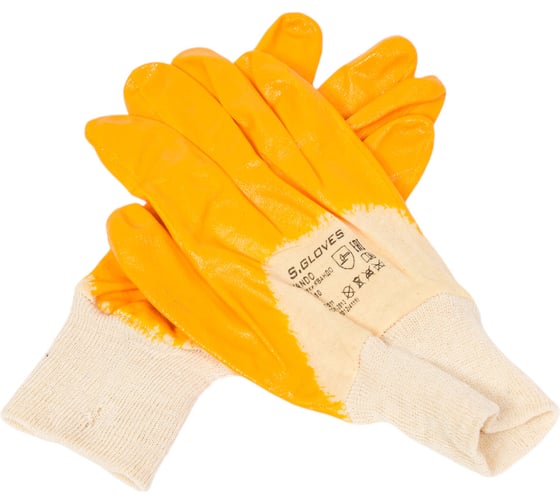 Изображение товара Перчатки с нитриловым покрытием S. GLOVES KVANDO ECO желтые, размер 10 31307-10