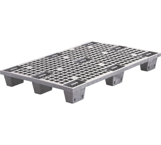 Изображение товара Паллет Тара.ру 1200x800x140 мм, перфорированный, вкладываемый, на ножках, цв. серый 25396