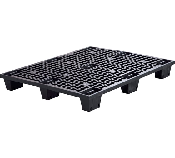 Изображение товара Паллет Тара.ру 1200x1000x140 мм, перфорированный, вкладываемый, на ножках, цв. чёрный 24749
