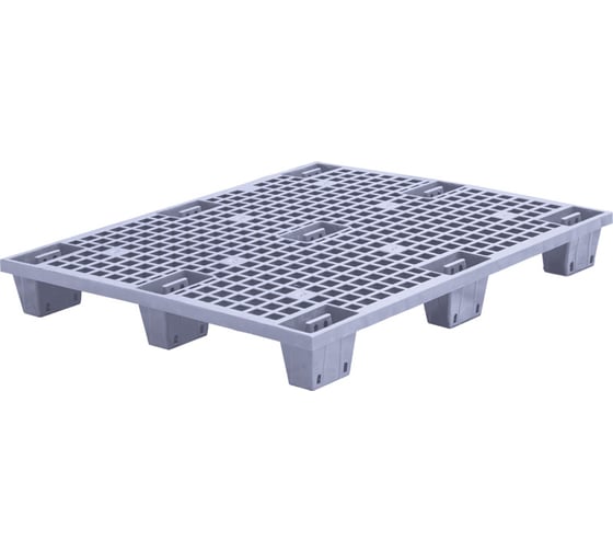 Изображение товара Паллет Тара.ру 1200x1000x140 мм, перфорированный, вкладываемый, на ножках, цв. серый 25358