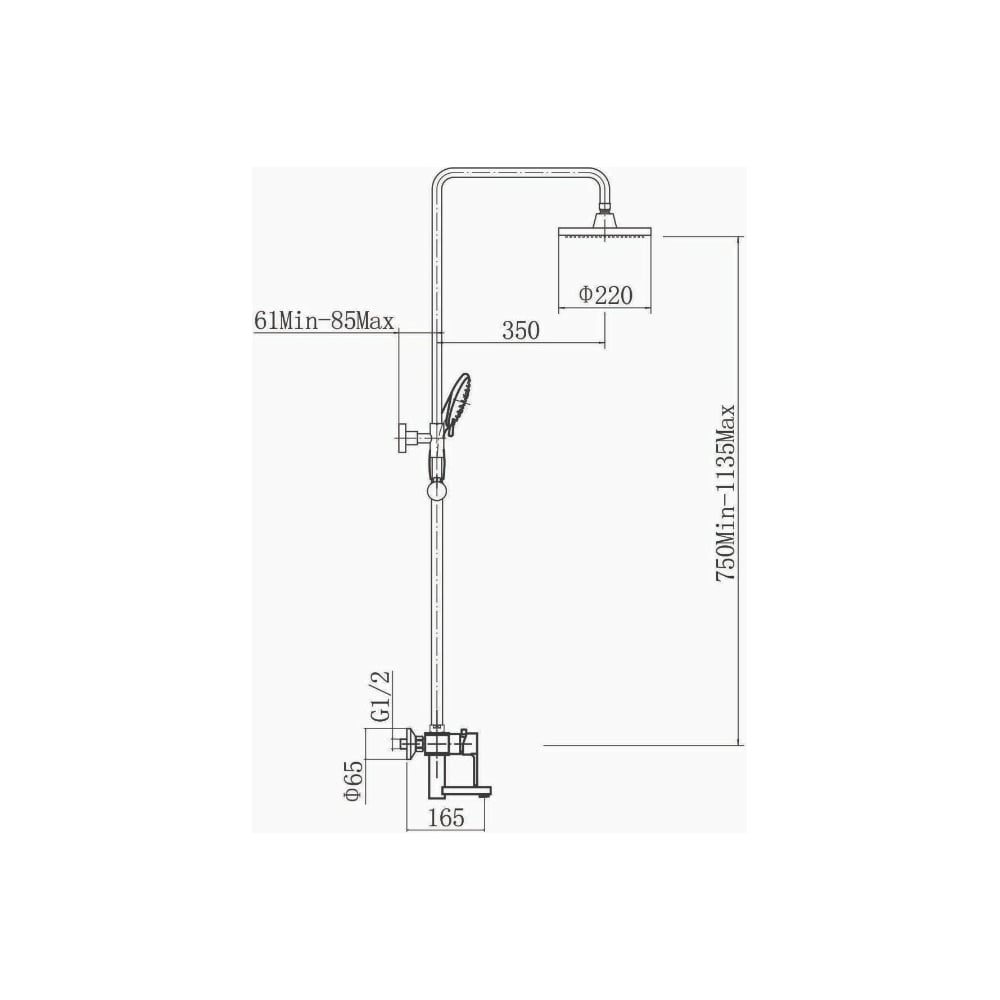 Изображение товара Душевая система FASHUN A2453 с регулируемым держателем