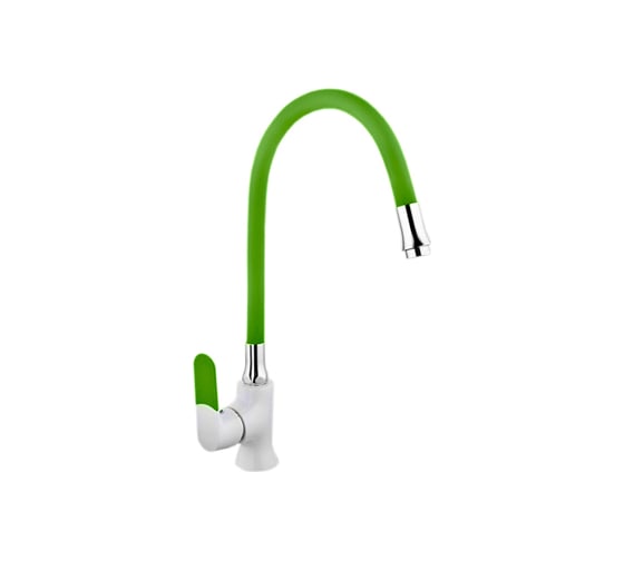 Изображение товара Смеситель для кухни MATRIX SMF-323317/WT-GN 40 мм, зеленый силиконовый излив 6315