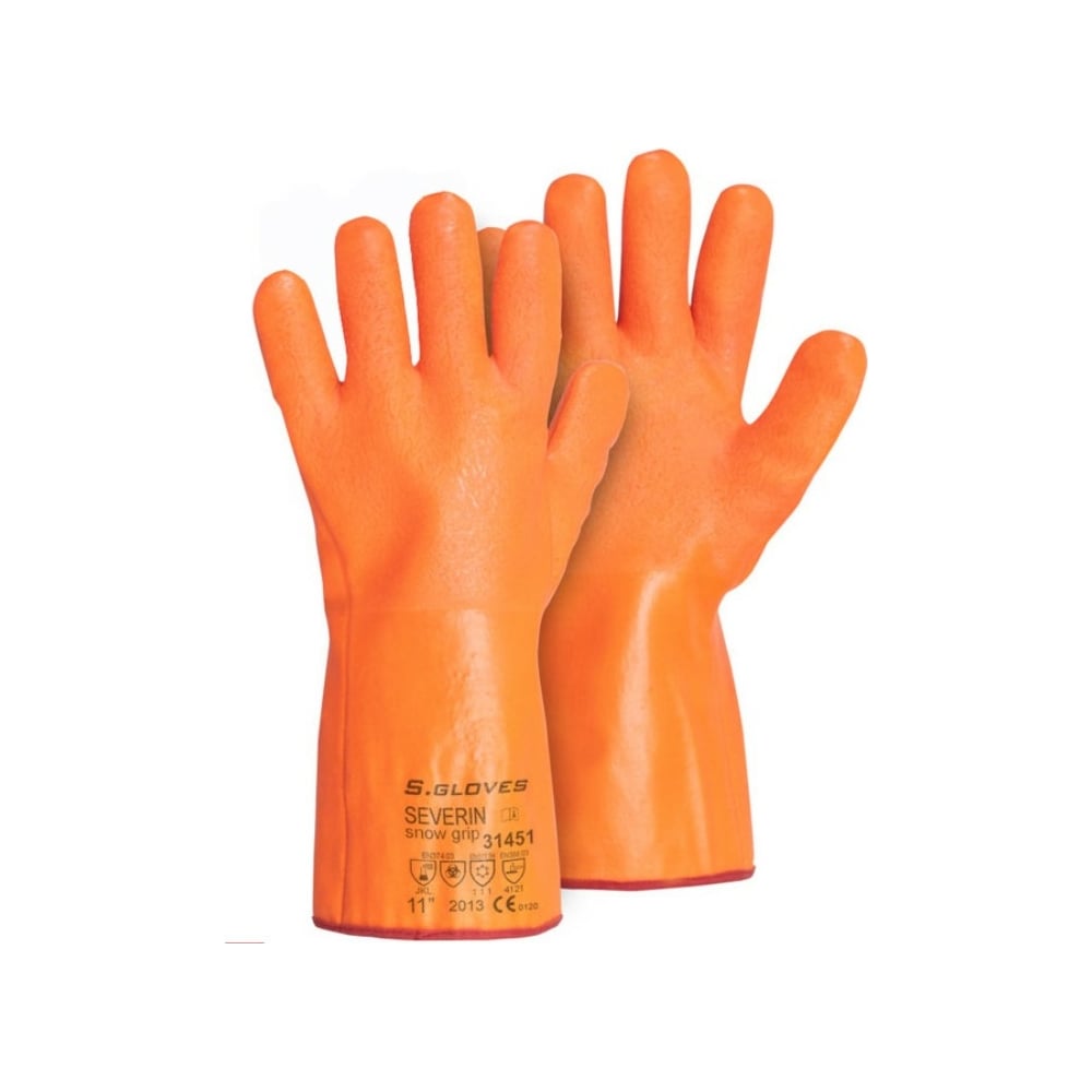 Перчатки S. GLOVES, размер 10, цвет оранжевый
