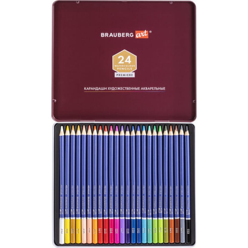 Художественные акварельные цветные карандаши BRAUBERG художественные меловые карандаши brauberg